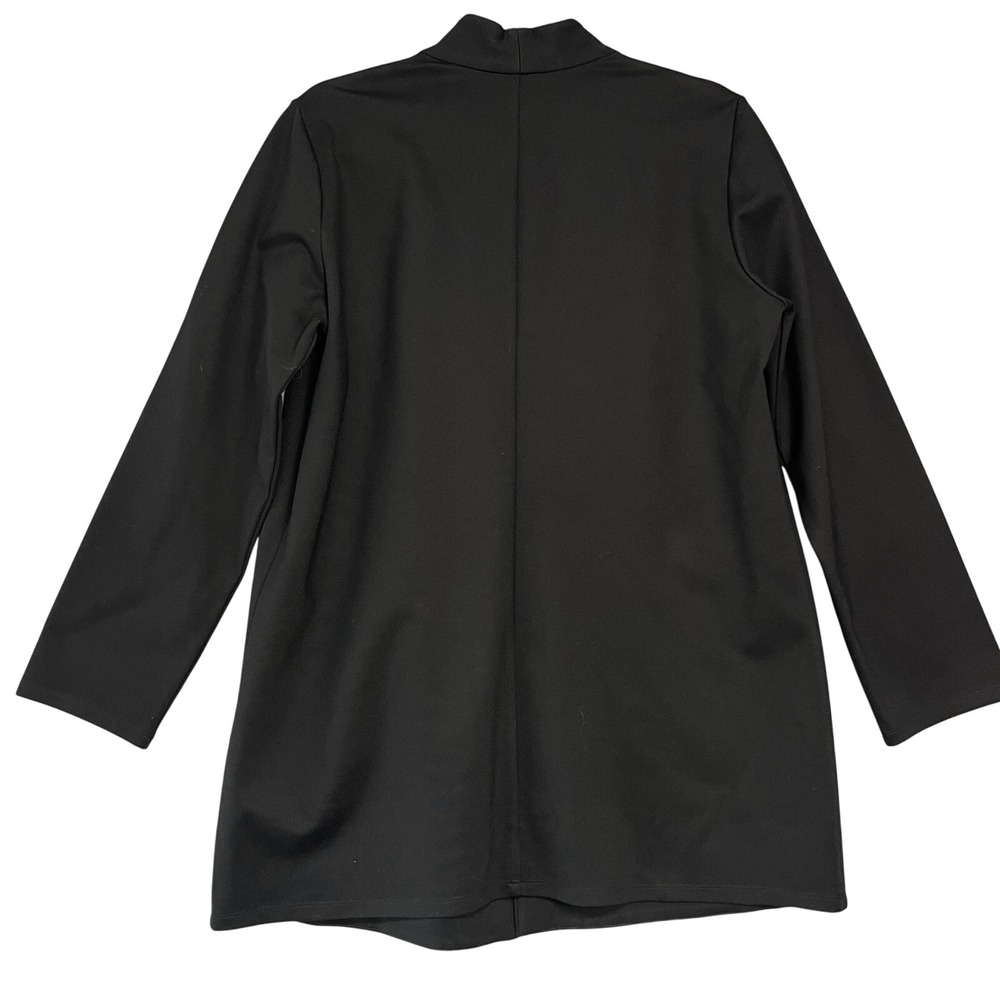 Eileen Fisher MSRP $298 Washable Flex Ponte Cardigan Jacket | Black size M - Picture 7 of 9